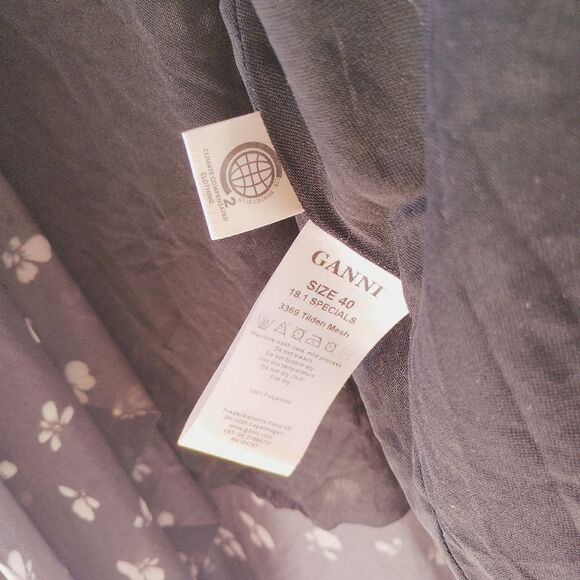 Ganni Tilden mesh Whimsical wrap skirt Floral Bohemian Size 40 - Picture 6 of 8